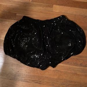 Brand New endless rose sequin shorts black